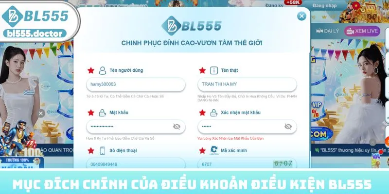 Mục đích chính của điều khoản điều kiện BL555